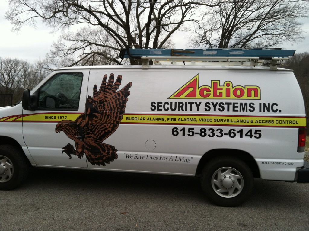vehicle lettering by dsignz full size van eagle action security